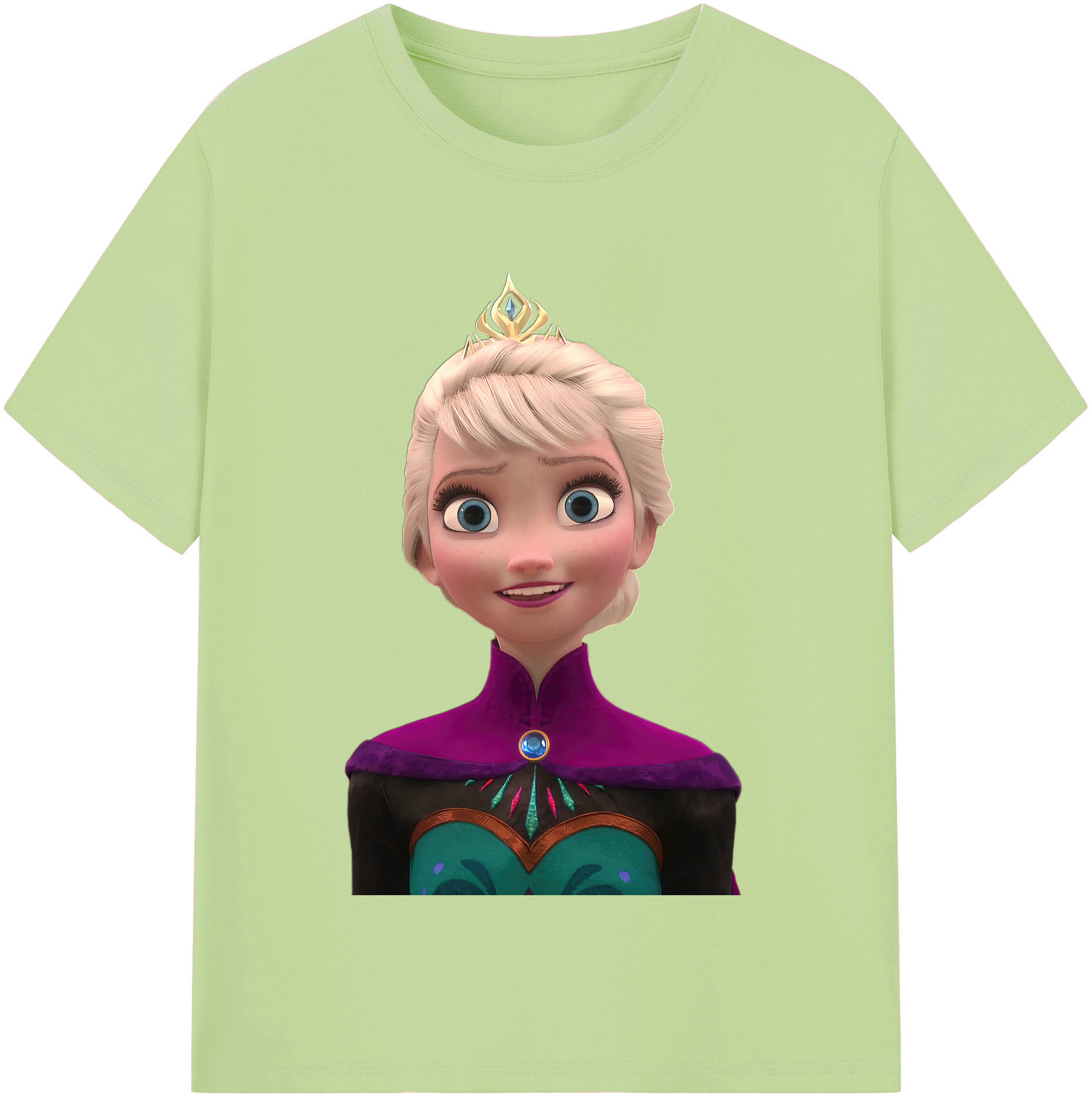 （画像用） アナと雪の女王 アンナ エルサ Frozen Anna Elsa 綿100％半袖Tシャツ（フロントプリント）